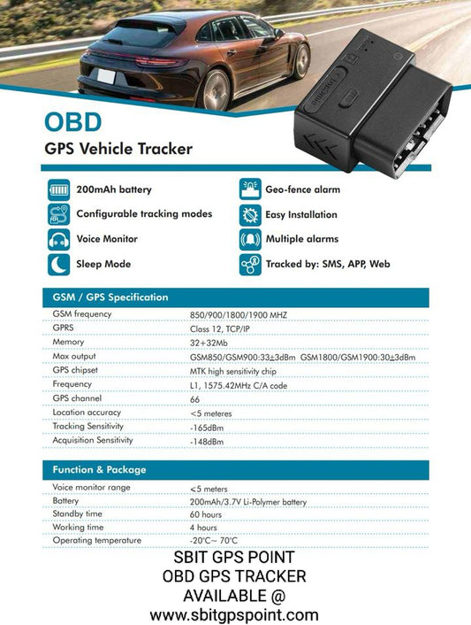 SBIT OBD GPS TRACKER DEVICE